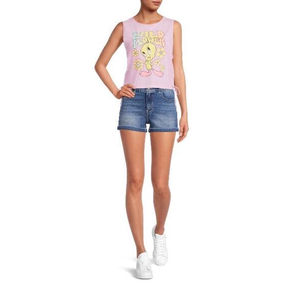 Women’s Junior’s SpongeBob Tweety & Mickey Side Tie Knit Tank Tops 3-Pack Size L - Picture 11 of 16